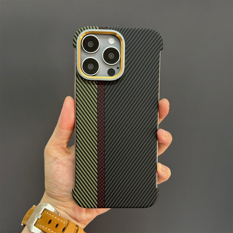 New Apple 16Pro Max Carbon Fiber Pattern Mobile Phone Case Ultra-Thin Ultra-Light Borderless Protective Cover Iphone15Pro Kevlar Case Personalized Creative Geometric Texture Iphone14/13