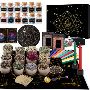 �羳Witchcraft Kit ��Ȼˮ��ԭʯ�ɻ��ɲݲ�șˮ��ħ���׺�64pcs