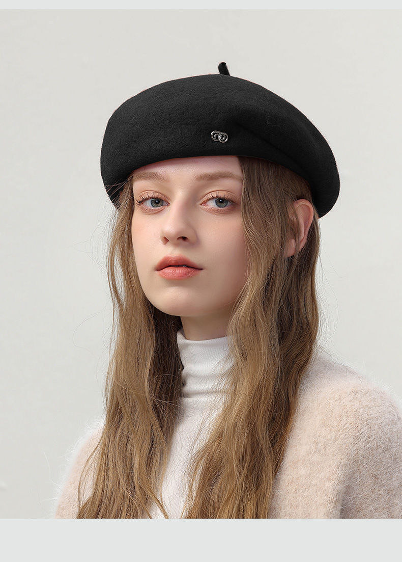 New Hat Japanese British Retro Wool Beret Women's Autumn And Winter Painter Hat Show Face Small Korean Version Versatile Warm Hat_voghion.com