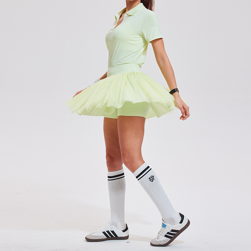 Caijue nuevo trajes deportivos transfronterizos para mujeres anti-corrido ocio camisa de polo de manga corta camisa de tenis de plumas para mujeres