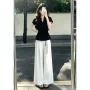 露背时尚复古灰色连衣裙