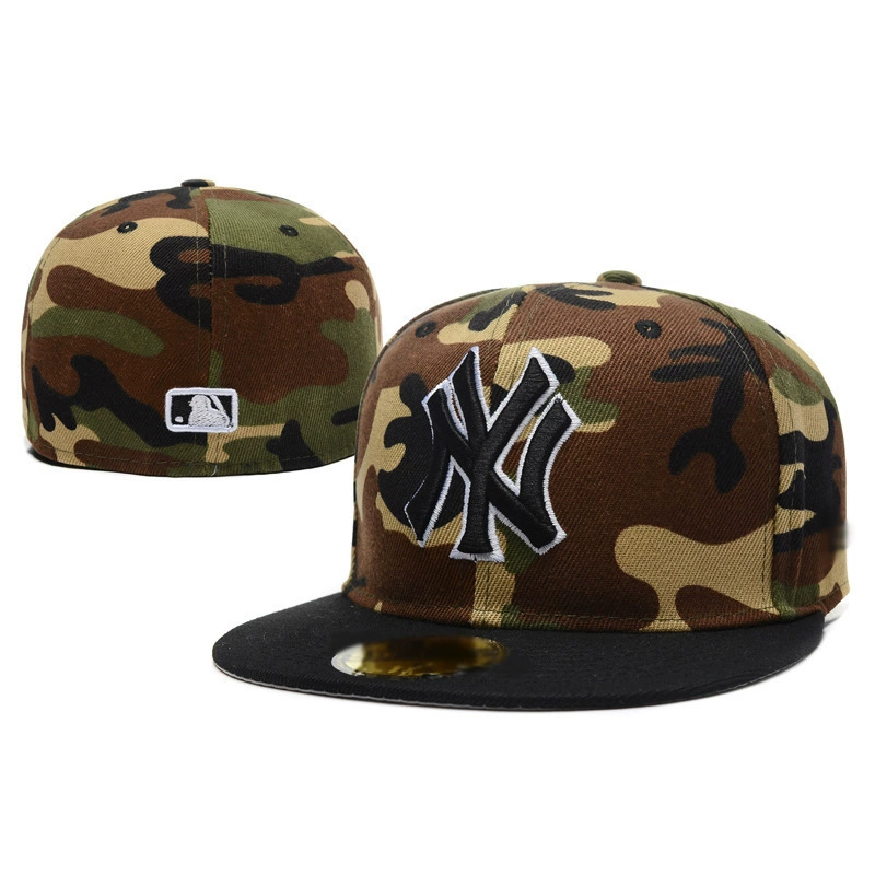 Бейсболка NY New York Yankees с плоским козырьком, закрытая, не регулируемая, размеры 55,8–63,5 см (7–8)