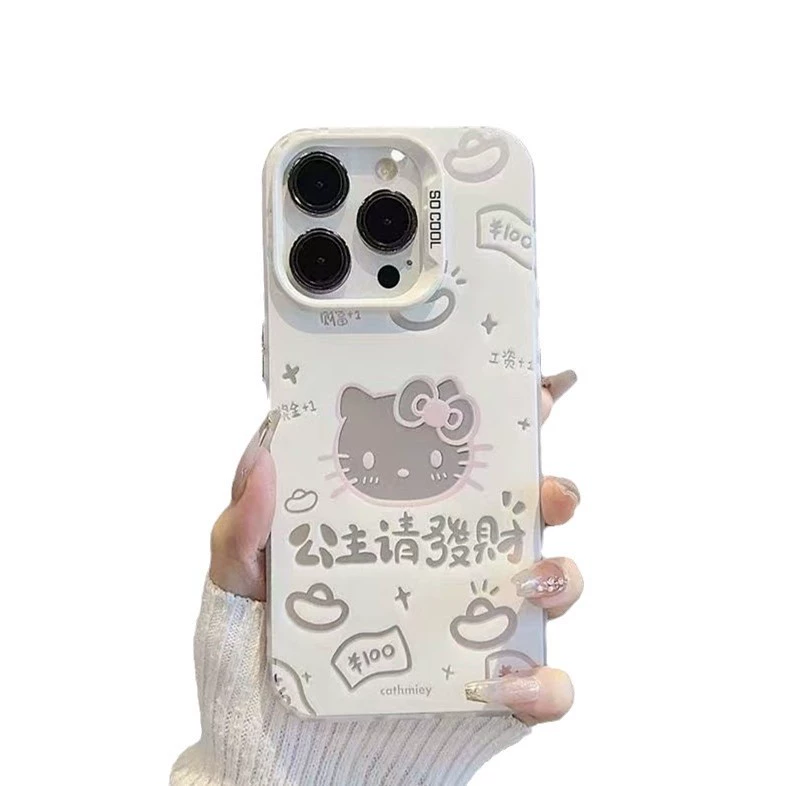 Привет, Китти, яблоко, совместимый с iPhone 16 чехол для телефона с бантиком, милый мультфильм, 16промакс, iPhone