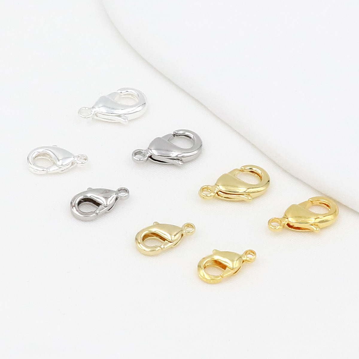 保色14K包金銅鍍真金龍蝦扣901收尾扣項鍊手鍊連接扣DIY手工材料