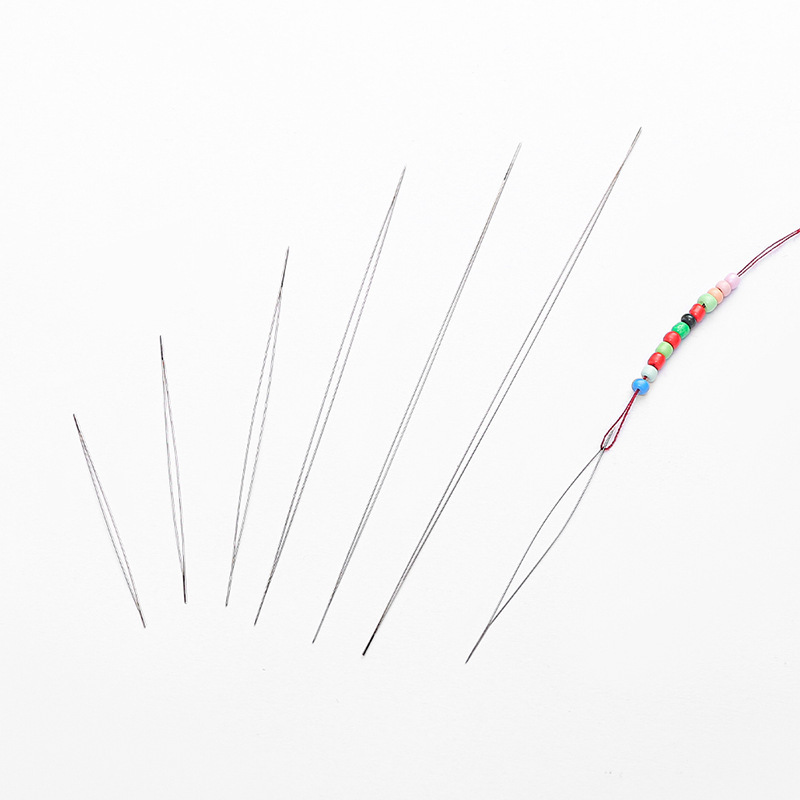 Aguja de cuentas abierta, joyería de aguja especial, collar de pulsera, enhebrador de cuentas de arroz, enhebrador de cuentas de ojos grandes hecho a mano