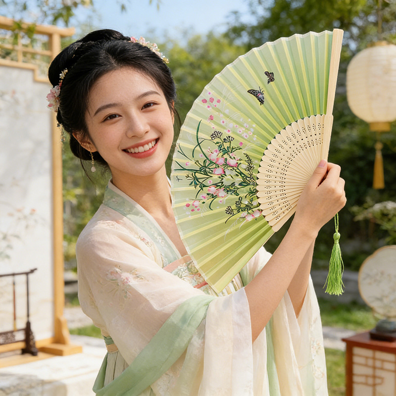 Folding Fan, Ancient Chinese Style, Hanfu, Women's Qipao, Dance, Children, Students, Summer Portable Folding Small Fan Folding Fan, Ancient Chinese Style, Hanfu, Women's Qipao, Dance, Children, Students, Summer Portable Folding Small Fan