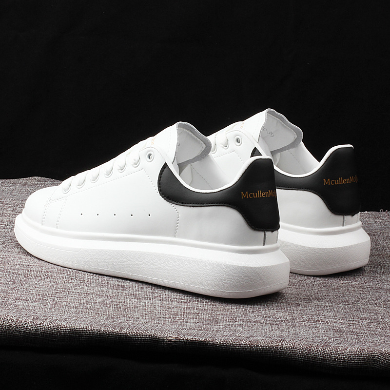 真皮小白鞋男厚底休闲鞋情侣款牛皮潮鞋软底运动鞋韩版滑板鞋