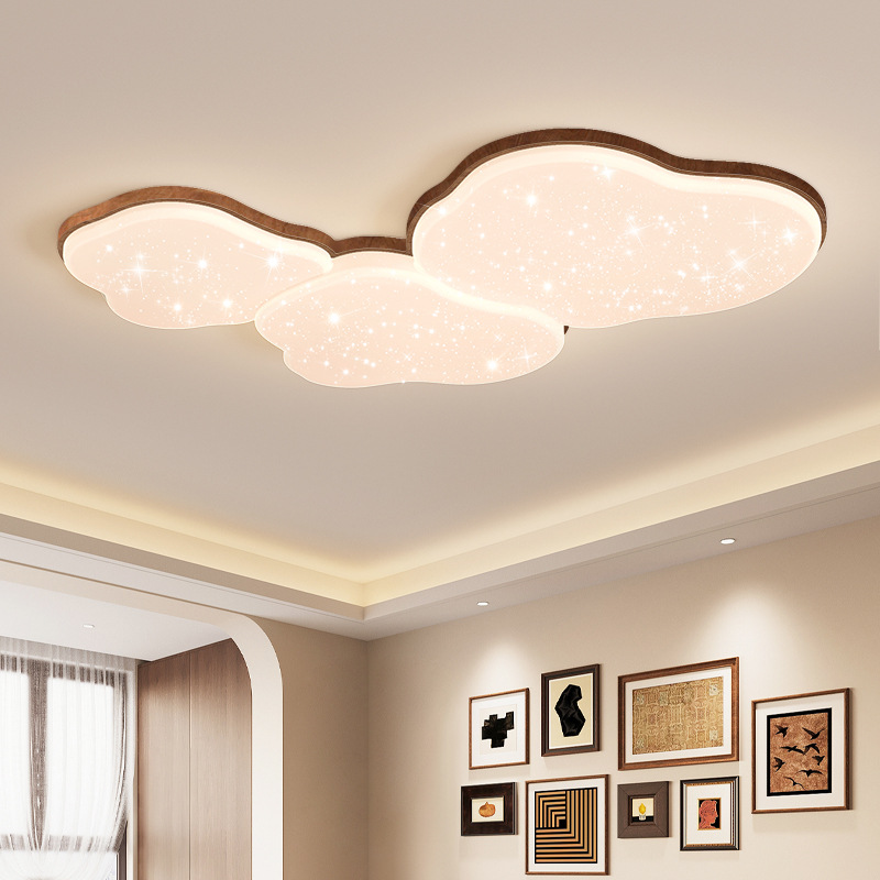 [Seleccionado cuidadosamente] Lámparas de sala de estar con techo de nubes, combinación de paquete de protección ocular de nogal antiguo moderno y minimalista para toda la casa