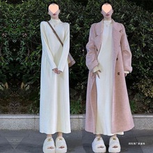 纸片人垂感垂感衣裙长款秋冬加厚过膝新款休闲显瘦针织打底连衣裙