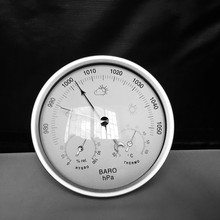132mm溫度濕度計氣壓計三合一家庭氣象站晴雨表金屬盒氣壓計THB