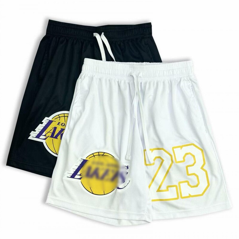 James-style American basketball shorts, Lakers No. 23, quick-dry, breathable, loose-fitting sports shorts for street training James-style American basketball shorts, Lakers No. 23, quick-dry, breathable, loose-fitting sports shorts for street training