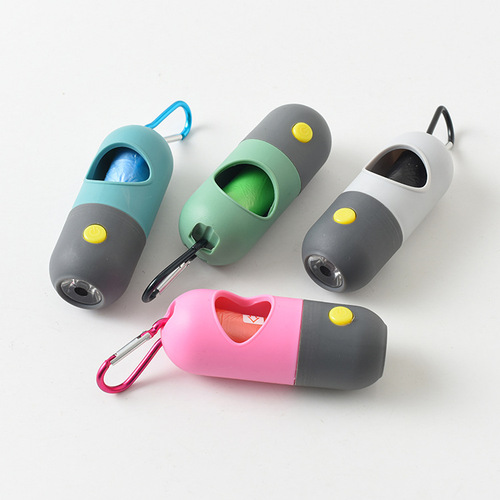 New Pet Waste Box LED Dog Poop Bag Pill Garbage Bag Convenient Storage Box Cat and Dog Cleaning Supplies