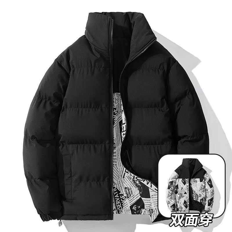 Hong Kong estilo de los hombres de doble cara usable engrosada hombres de algodón acolchado abrigo de invierno de la solapa caliente de algodón acolchado de la marca de moda de la chaqueta de los hombres de algodón acolchado fabricante