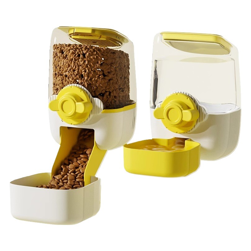 Mascota de color caramelo de gran capacidad jaula colgante fuente de beber jaula de perro colgante hervidor de agua gato Alimentador automático para beber