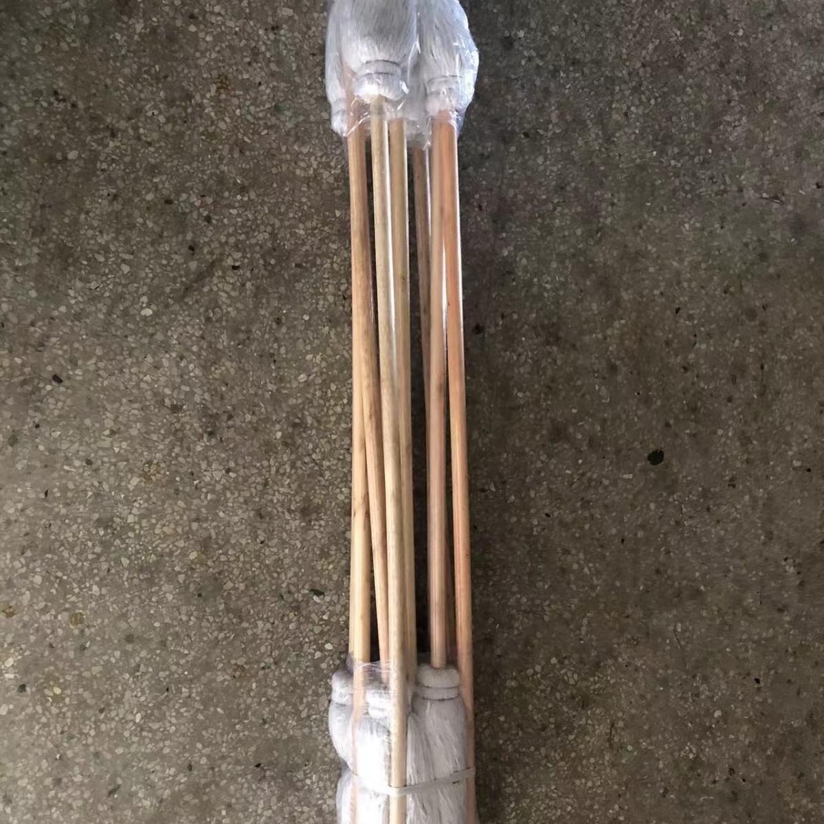 흰색 구식 나무 대걸레 묶음(10개)