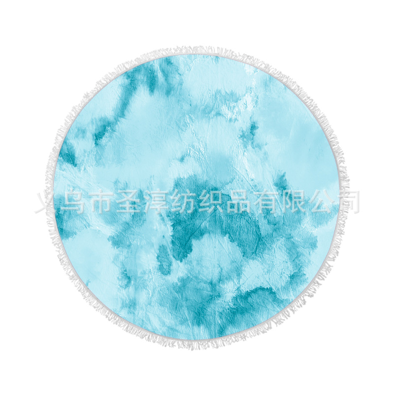 Toalla de playa redonda microfibra con borla impresión imprimible protector solar Toalla de baño fábrica al por mayor