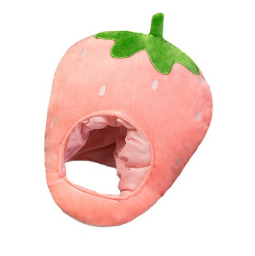 Cute fruit red pink children can wear strawberry headgear hat performance props photo artifact supply