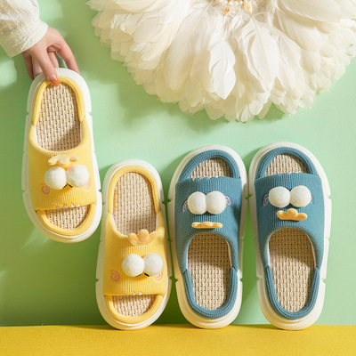 new pattern Four seasons The thickness of the bottom EVA Cotton and hemp slipper Home Furnishing lovers soft sole Flax slipper wholesale