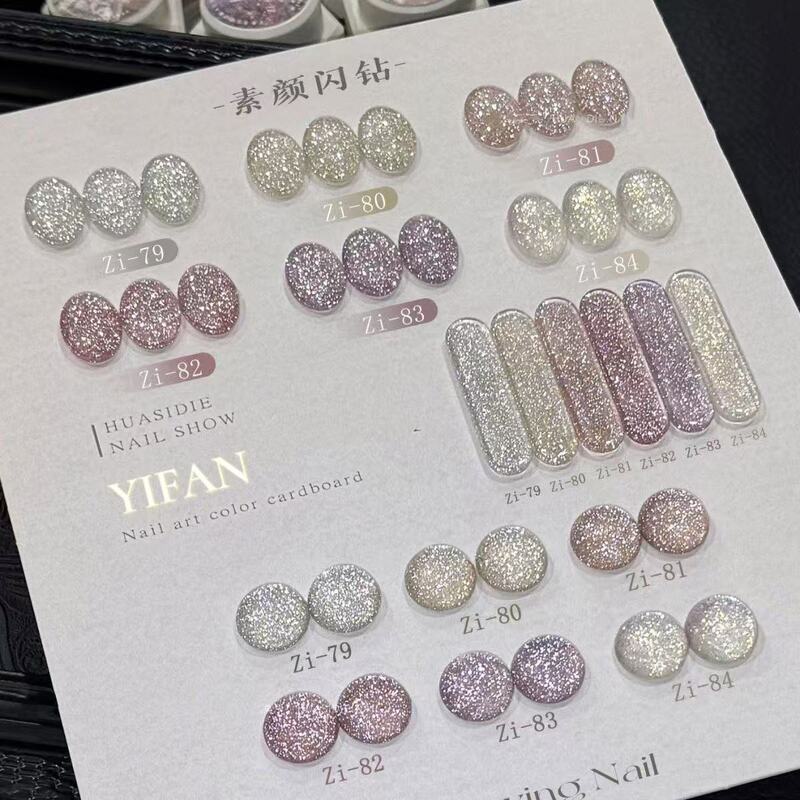 Yifan Nail Art 6-Color High-Density Wet-Look Reflective Opal Crushed Diamond Nail Polish Gel for Nail Salons