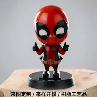 漫威死侍Q版摇头彩绘树脂公仔汽车内饰摆件工艺品来图来样定制