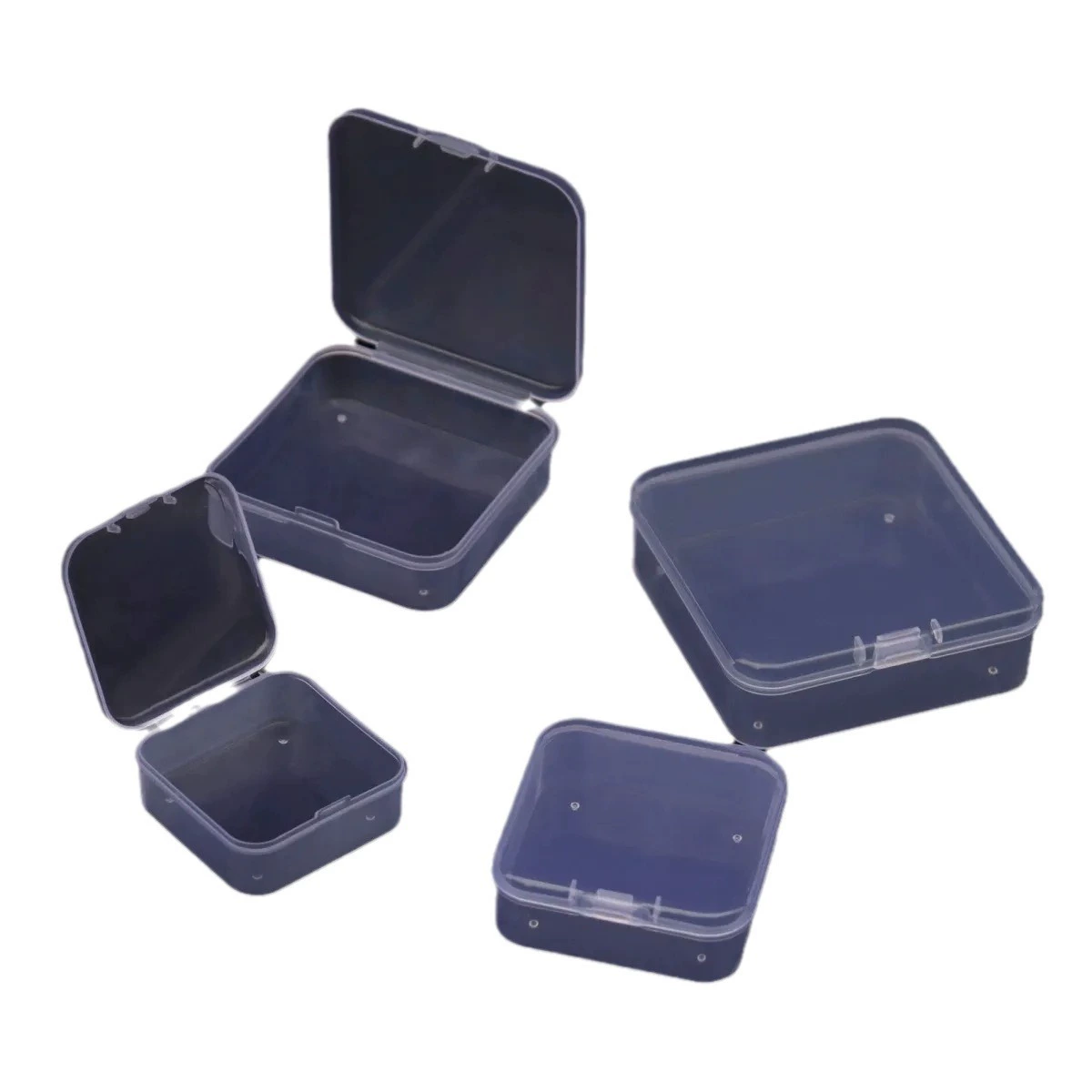 Transparent plastic storage system, earplugs, small accessory, storage box