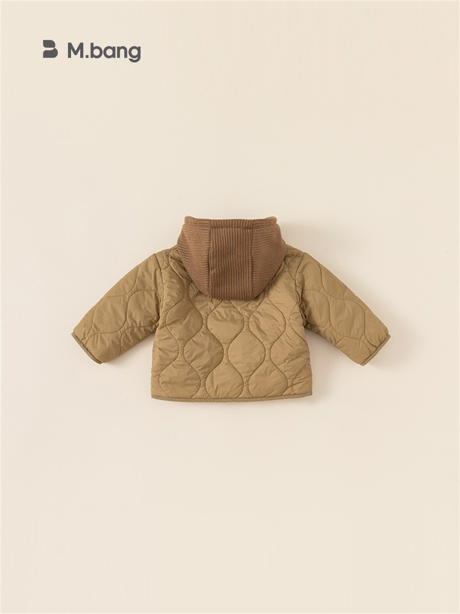 Ropa de algodón para niños Bangxuan, abrigo de algodón grueso para bebés de invierno con forro polar, chaqueta cálida para niños pequeños, sudadera con capucha a prueba de viento para niños y niñas