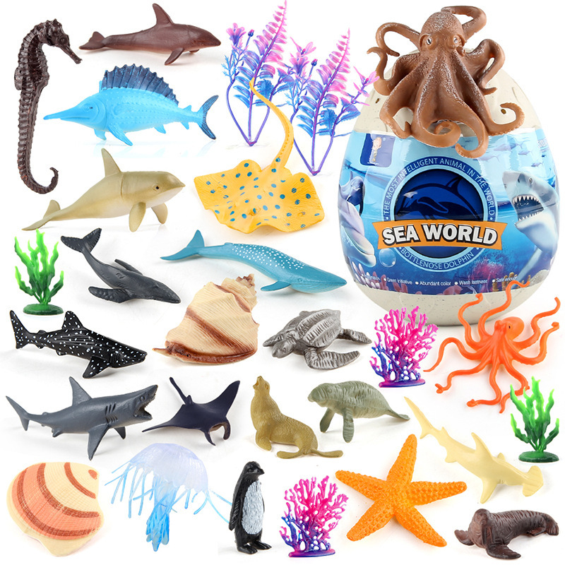Puzzle cognitivo infantil modelo de animal marino caja ciega dinosaurio adornos animales simulación de insectos juguetes modelo de animal