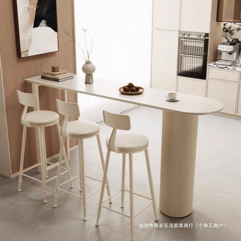 Light Luxury Rock Board Bar Table Home Living Room Kitchen Side Partition Bar Balcony Wall Pass Small Apartment High-foot Table