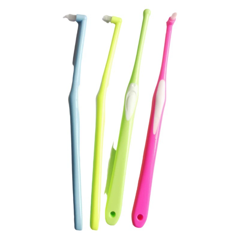 [Ортодонтическая зубная щетка] Маленькая щетка с тонкой мягкой щетиной для чистки полости рта, однорядная щетка, ортодонтическая зубная щетка для домашних животных.