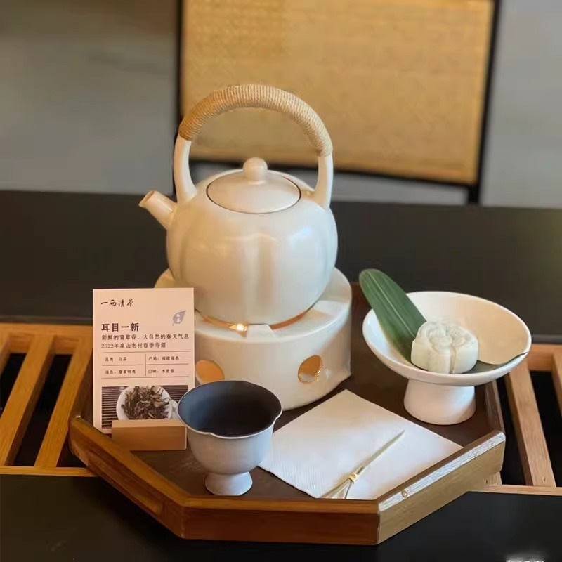 雲琳囲炉煮茶新中国式茶屋茶室陶磁器煮ティーポットろうそく保温提梁壺泡茶ソーダ釉薬|undefined