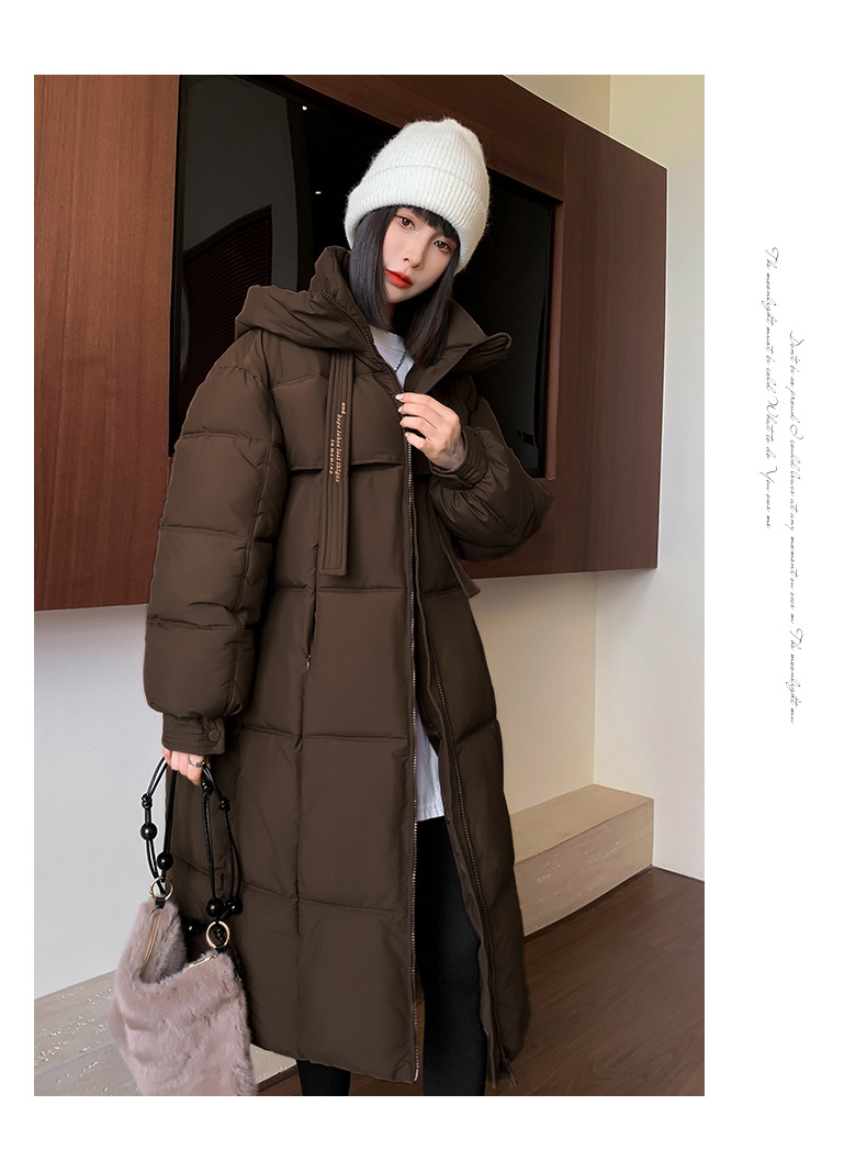 Women's Clothing Women's Thick Down Cotton Coat Long Overcoat Korean Loose Puffer Jacket Winter Warm Hooded Parka With Detachable Hood​_ecoleips.com