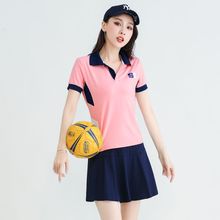 女运动套装折扣裙新款95棉好质量网球幼师园服防走光运动裙套装