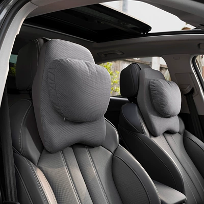 car headrest neck pillow: Headrest - third-generation-cashmere-headrests-premium-gray-a-pair