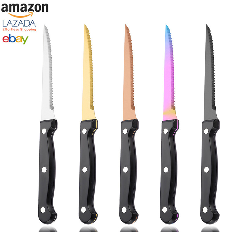 Cross-Border 420 Stainless Steel Ultra-Sharp Serrated Western-Style Knife in Stock for Restaurants, Hotels, Camping, and Western-Style Steak Knives Cross-Border 420 Stainless Steel Ultra-Sharp Serrated Western-Style Knife in Stock for Restaurants, Hotels, Camping, and Western-Style Steak Knives