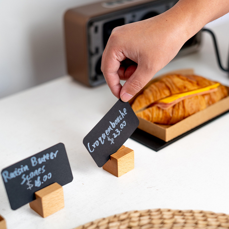 Solid Wood Label Baking Cake Bread Price Tag Desktop Note Holder Vertical Supermarket Price Tag Stand Solid Wood Label Baking Cake Bread Price Tag Desktop Note Holder Vertical Supermarket Price Tag Stand