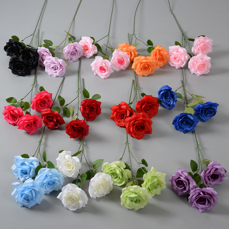 Artificial Rose with Three Heads, Diamond Rose for Wedding Decoration, Wedding Hall, Mall Display, Trendy Waterfall Flower Wall, Fake Flowers Artificial Rose with Three Heads, Diamond Rose for Wedding Decoration, Wedding Hall, Mall Display, Trendy Waterfall Flower Wall, Fake Flowers
