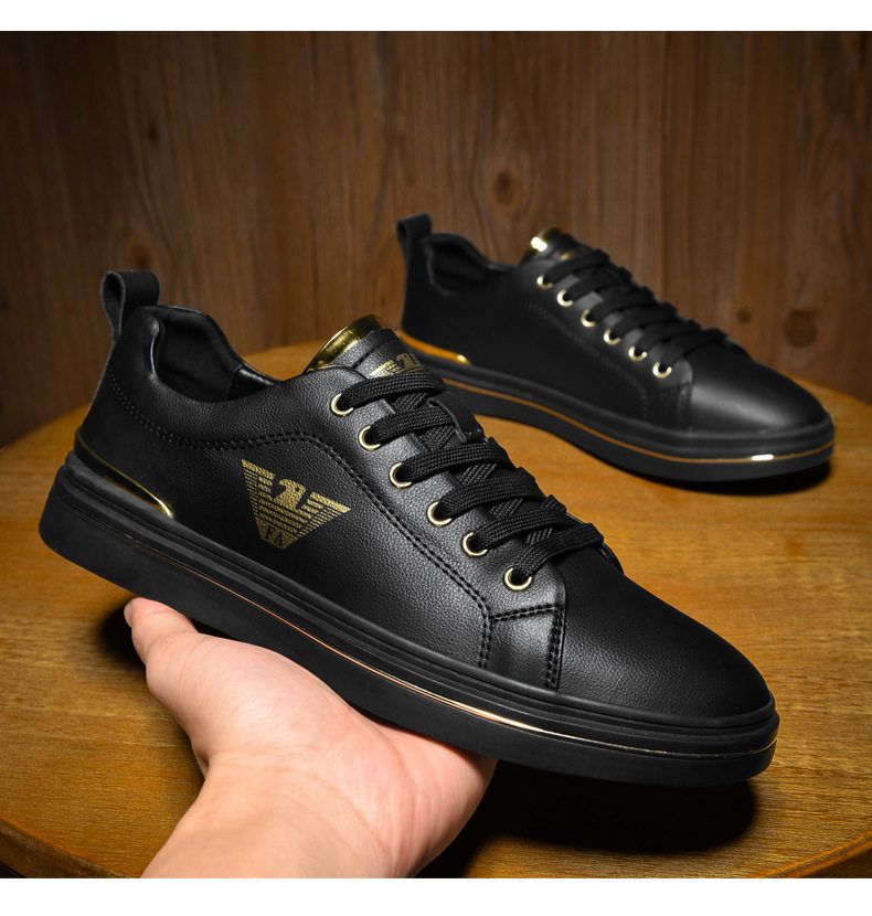 Giày sneaker nam da thật thoáng khí, đế bệt cổ thấp, dáng thời trang — FA2800 màu trắng, FA2800 màu đen, K2800 trắng, K2800 đen chi tiết 4