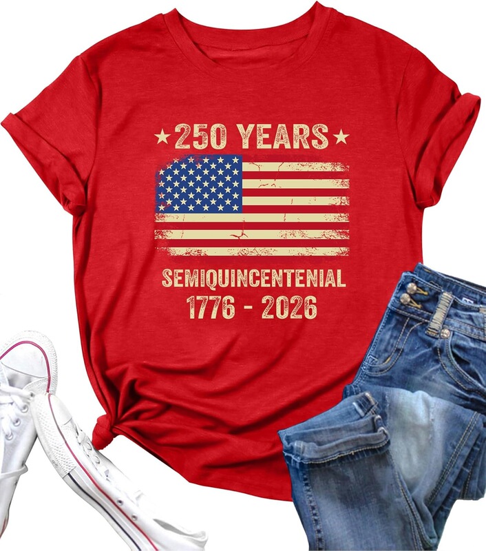 Cross-Border European Size 250Th Anniversary Usa Shirt Women's 250Th Anniversary Usa Pattern Print Short Sleeve July 4Th Cross-Border European Size 250Th Anniversary Usa Shirt Women's 250Th Anniversary Usa Pattern Print Short Sleeve July 4Th