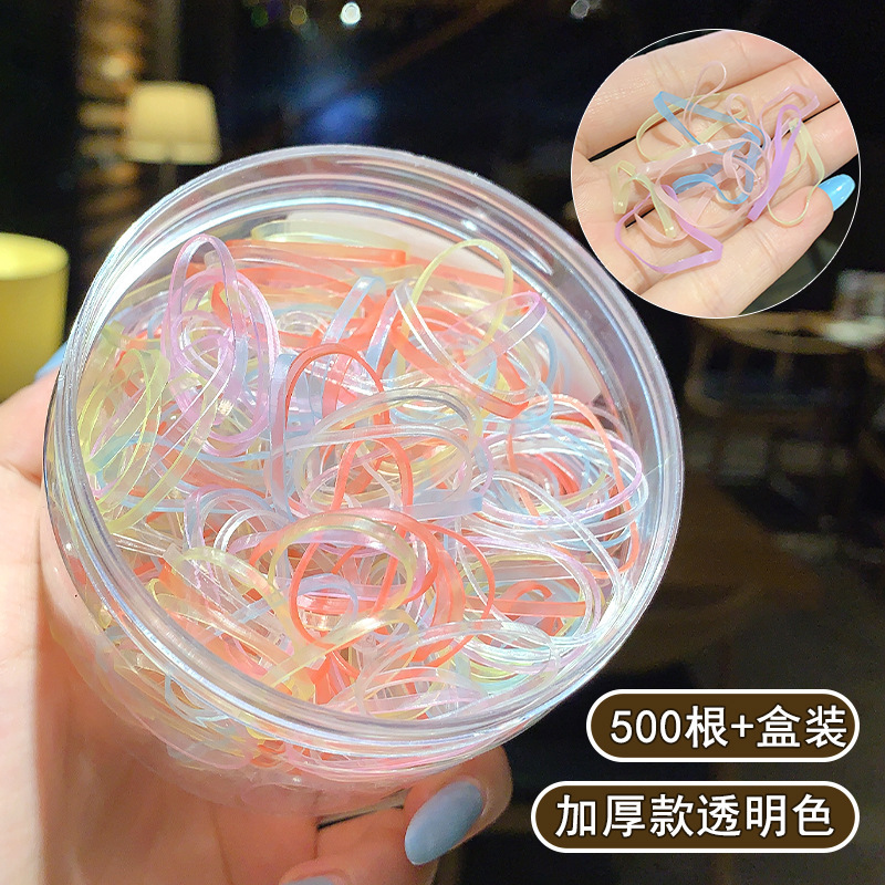 子供と女の子のための使い捨てゴムバンド髪を結ぶための高弾性ゴムリングヘッドバンドヘアバンド黒の太いレザーセットヘアロープ|undefined