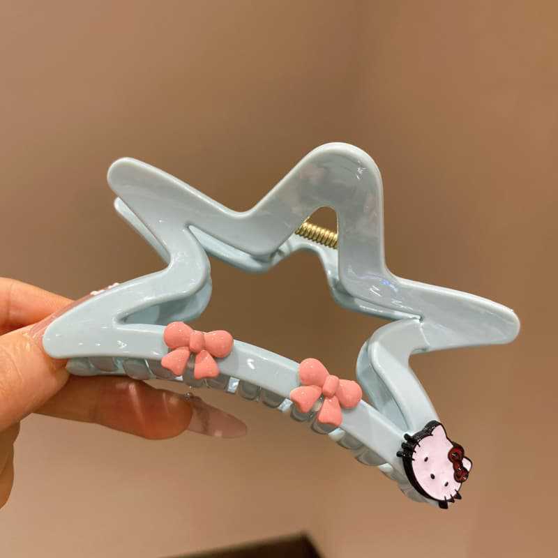 小清新星星猫咪亚克力发夹女后脑勺盘发抓夹百搭鲨鱼夹子发卡发饰|undefined