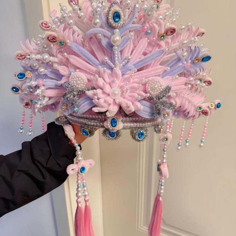 Includes Detailed Tutorials for Beginners, Pink Twisty Sticks, DIY Materials for Making a Phoenix Crown, Gift for Female Friends