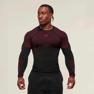 GYMSHARK/ONYX男士长袖运动健身速干透气弹力圆领短袖紧身T恤男