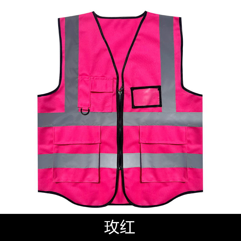 Chaleco reflectante chaleco reflectante sitio de construcción seguridad chaleco reflectante saneamiento jardín multi-Bolsillo fábrica de ropa reflectante al por mayor