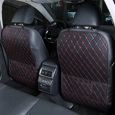 Chair back anti-kick pad anti-kick pad, full - black-with-red-lines-full-coverage-single-piece