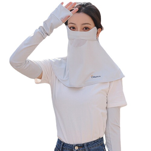 Wangzi Lulu Summer Sunscreen Mesh Breathable Ice Silk Cool Sensation Neck Protection Cycling Veil UV Protection Sunshade