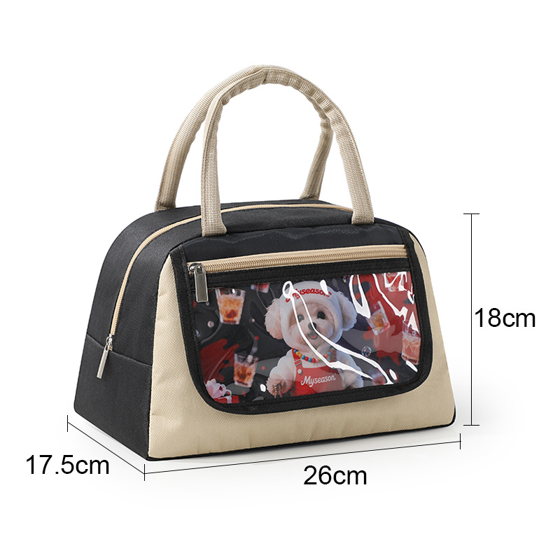 Nueva bolsa de almuerzo de dibujos animados bolsa de almuerzo portátil bolsa de aluminio aislante bolsa de almuerzo trapezoidal bolsa de dolor para estudiantes con bolsa de almuerzo