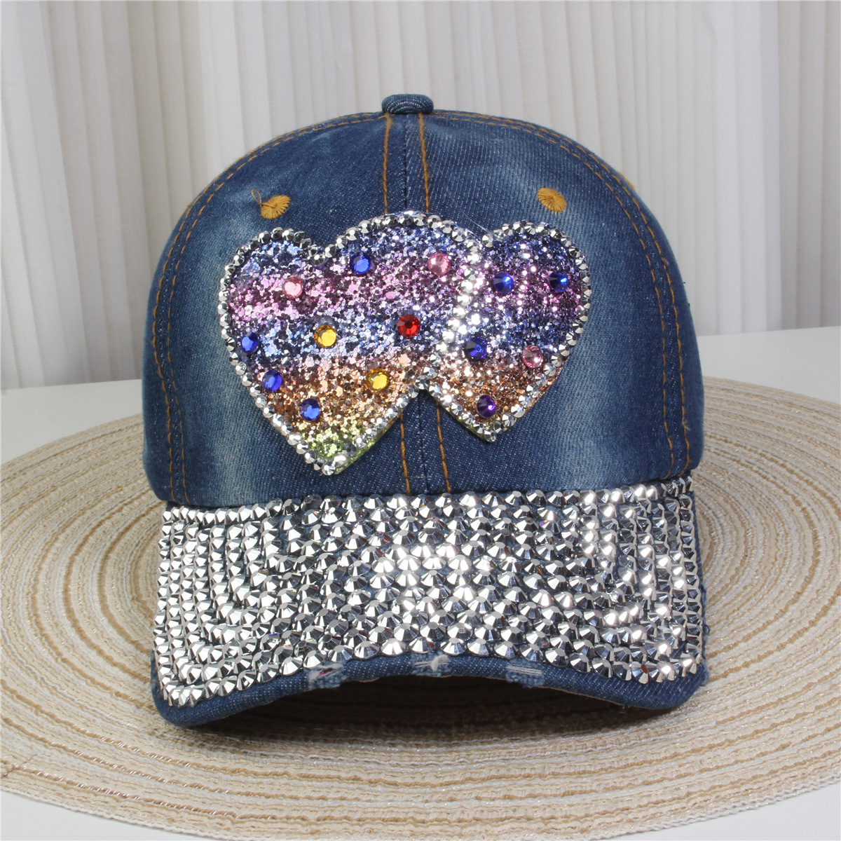 147g Weight Baseball Cap Hats Type Daily, Street Occasion Denim Material Letter, Usa, Butterfly Pattern All Seasons Season Unisex Gender Simple Style, Classic Style Style Curved Eaves Rim Unisex Simple Style Classic Style Letter Usa Butterfly Curved Eaves Baseball Cap 8