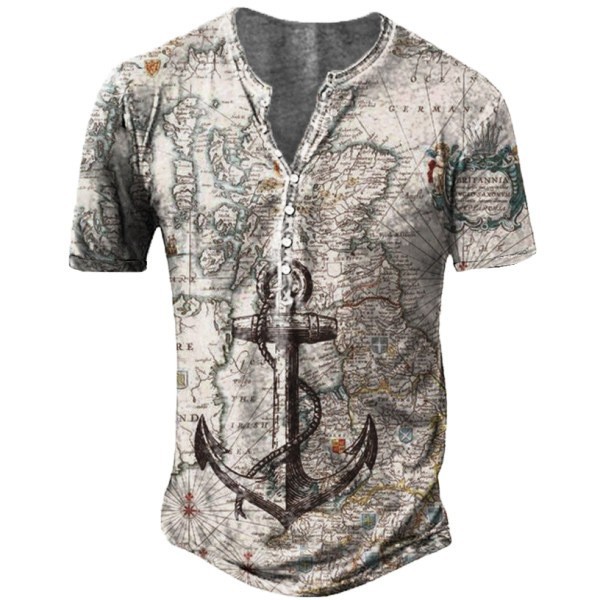 Modisches Herren T-shirt Mit Digitaldruck Kurzarm Freizeit Shirt_voghion.com