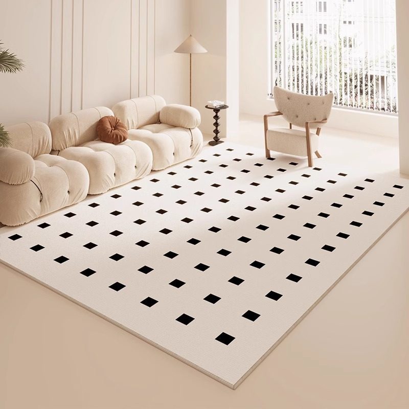 Alfombra de sala de estar ligera de lujo de alto nivel, gran área de sofá, mesa de té, mantas fáciles de cuidar, alfombra de cama de camello de dormitorio image 13