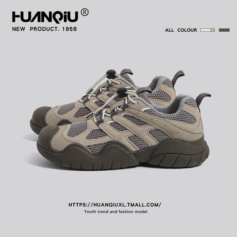 여성을위한 글로벌 블랙 추악한 신발 2024 새로운 가을, 겨울 복고풍 하이킹 신발 틈새 디자인 다목적 아빠 신발